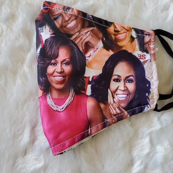 FLOTUS Michelle Obama collage photos face mask - Picture 4 of 16